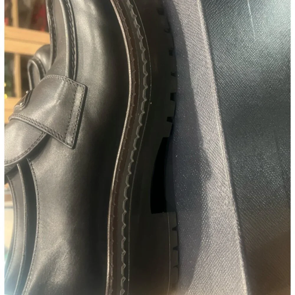 Prada Men's Double Chocolate Loafers in Black Size 12 - Picture 2 of 3